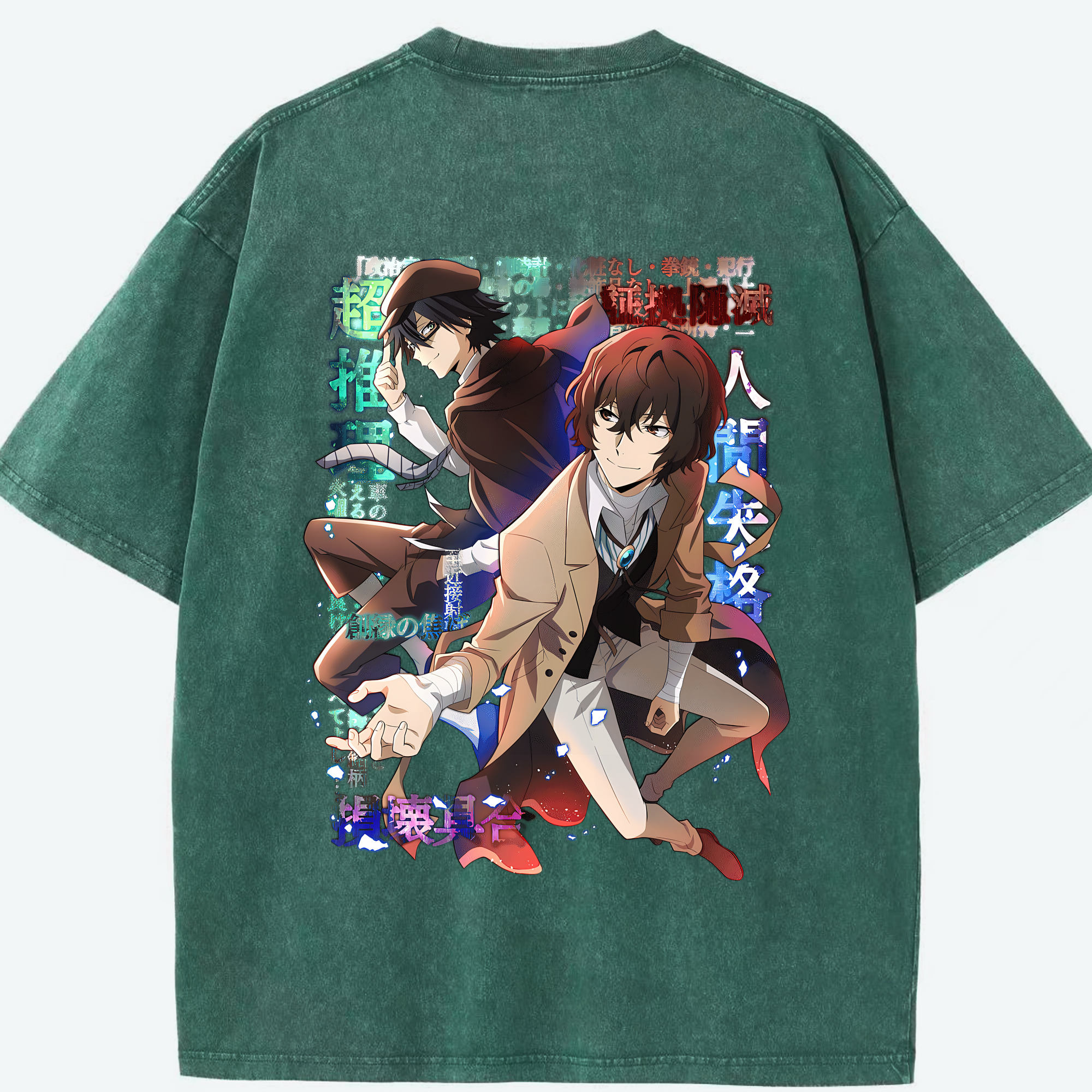 （画像用） 文豪ストレイドッグス Bungo Stray Dogs 綿100% ヴィンテージ風 半袖Tシャツ（背面プリント）